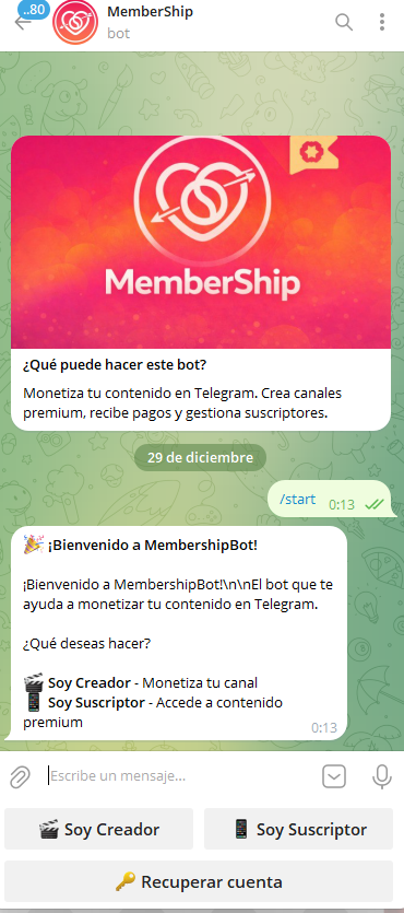 MemberShip Bot - Panel de creador