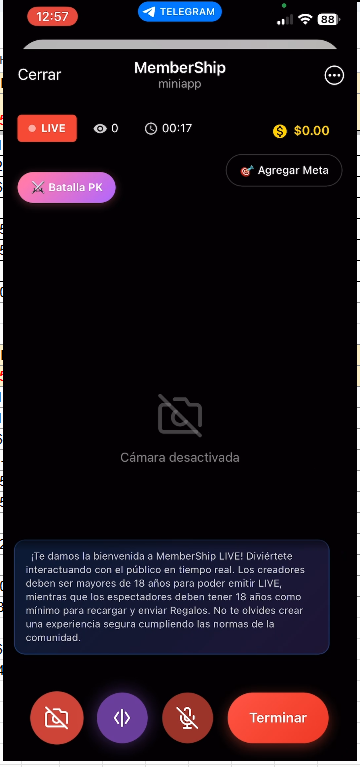 Preparar transmisión en vivo